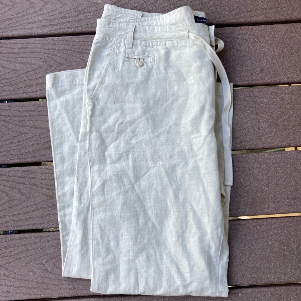White Linen/cotton Light pant Size 18